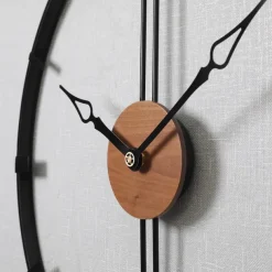 Wall Clock Art Large Modern Wall Clock Large Decor Art Wall Clocks Office Decor Minimalist Black Metal for Kitchen Bedroom Black 60cm