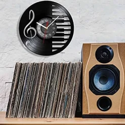 Wall Clock Kitchen Clocks Music Notes Piano Keyboard Vinyl Record Wall Clock Modern Design