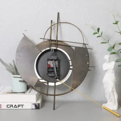 Wall Clock Modern Large Wall Clocks for Home Decor Silent Non-Ticking Big Pendulum Wall Clock for Living Room Battery Operated Gold Decorative Wall Clock for Bedroom Office Kitchen Wall Decor 44 * 64