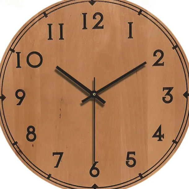 Wall Clock Simple Modern Design Wooden Clocks for Bedroom Wood Wall Watch Home Decor Silent Digital Large Wall Clock Kitchen Solid Wood Wall Clock Mute Clock Living Room Home Office Quartz 30 cm
