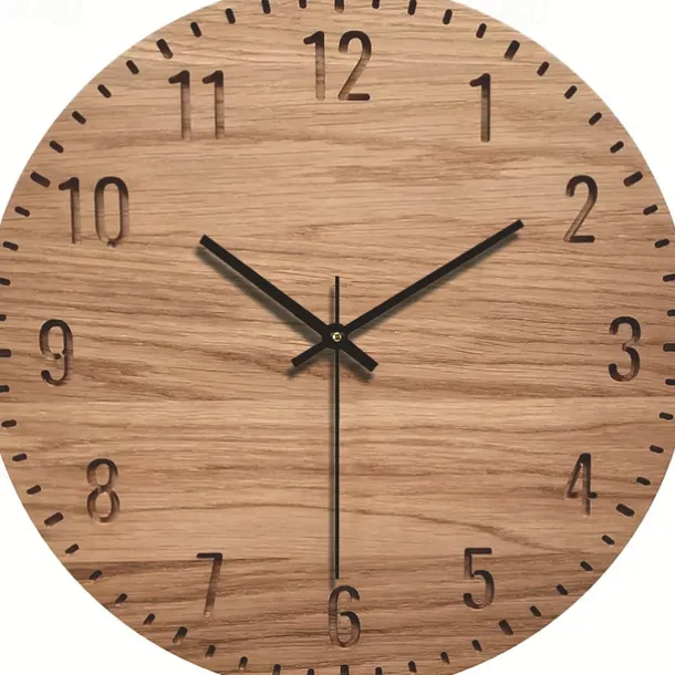 Wall Clock Simple Modern Design Wooden Clocks for Bedroom Wood Wall Watch Home Decor Silent Digital Large Wall Clock Kitchen Solid Wood Wall Clock Mute Clock Living Room Home Office Quartz 30 cm