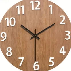 Wall Clock Simple Modern Design Wooden Clocks for Bedroom Wood Wall Watch Home Decor Silent Digital Large Wall Clock Kitchen Solid Wood Wall Clock Mute Clock Living Room Home Office Quartz 30 cm