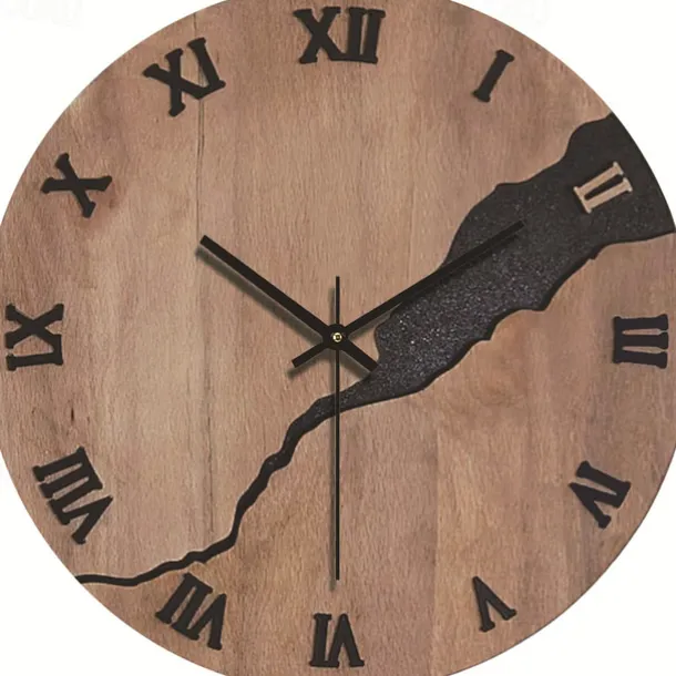 Wall Clock Simple Modern Design Wooden Clocks for Bedroom Wood Wall Watch Home Decor Silent Digital Large Wall Clock Kitchen Solid Wood Wall Clock Mute Clock Living Room Home Office Quartz 30 cm