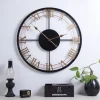Wall Clocks Creativity Metal Clock Rome Decor Clocks Wrought Iron Round Art Wall Clock Large Wall Clock for Restaurants and Cafes Metal Wall Clock 60cm