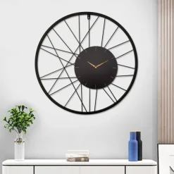 Wall Clocks Creativity Metal Clock Rome Decor Clocks Wrought Iron Round Art Wall Clock Large Wall Clock for Restaurants and Cafes Metal Wall Clock 60cm