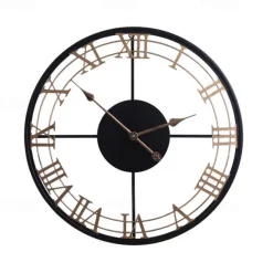 Wall Clocks Creativity Metal Clock Rome Decor Clocks Wrought Iron Round Art Wall Clock Large Wall Clock for Restaurants and Cafes Metal Wall Clock 60cm