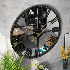 Wall Clocks for Living Room Decorative Wall Clocks for Decor Mirrored Modern Wall Clock with Roman Numerals Frame Large Clocks for Wall Home Decoration 50 cm