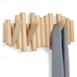Wall Decoration Hook Nordic Solid Wood Coat Rack Hanging Wall Hanging Coat Rack Entrance Coat Hook Wall Nail-Free Hook