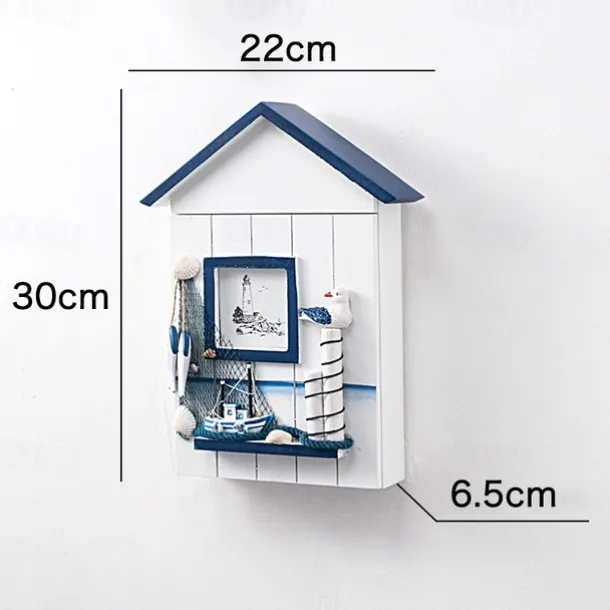 Wall Decoration Wall Hanging Mediterranean House Key Box Storage Creative Home Wooden Crafts Entrance Hall
