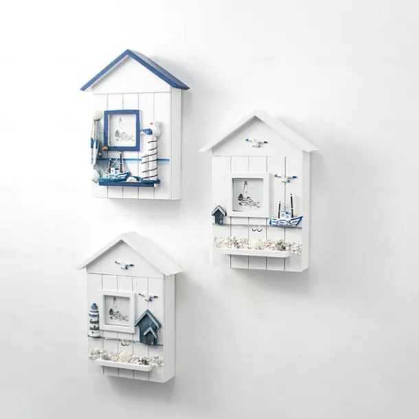 Wall Decoration Wall Hanging Mediterranean House Key Box Storage Creative Home Wooden Crafts Entrance Hall