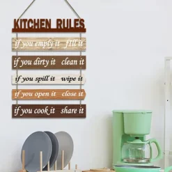 Wall Decoration Wall Hanging European Style Wall Decoration Wooden Tags Kitchen Bathroom Home Decoration Rules Wooden Tags Wall Hanging