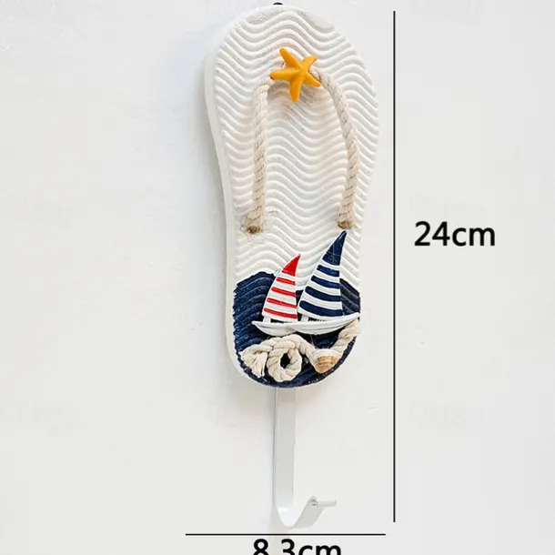 Wall Decoration Wall Hanging Mediterranean Style Home Coat Hook Small Fish Sailing Slipper Style