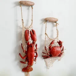 Wall decoration wall hanging Mediterranean style resin seafood model simulation lobster crab store decoration restaurant pendant ornaments