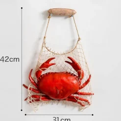 Wall decoration wall hanging Mediterranean style resin seafood model simulation lobster crab store decoration restaurant pendant ornaments