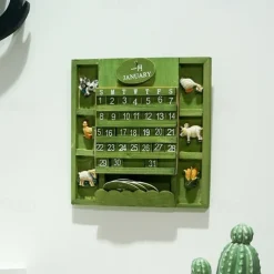 Wall Decoration Wall Hanging Groceries Creative Bilingual Perpetual Calendar Can Be Hung Wooden Manual Calendar Crafts