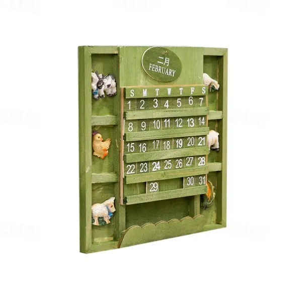 Wall Decoration Wall Hanging Groceries Creative Bilingual Perpetual Calendar Can Be Hung Wooden Manual Calendar Crafts