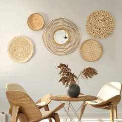 Wall Hanging Bohemian Gourd Grass Rattan Wall Decoration Round Ceiling Pendant Living Room Bedroom Study