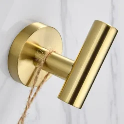 Wall Hook,Golden Robe Hook Stainless Steel Wall Mounted Coats Hook 1pc