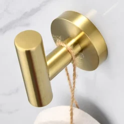 Wall Hook,Golden Robe Hook Stainless Steel Wall Mounted Coats Hook 1pc