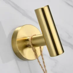 Wall Hook,Golden Robe Hook Stainless Steel Wall Mounted Coats Hook 1pc