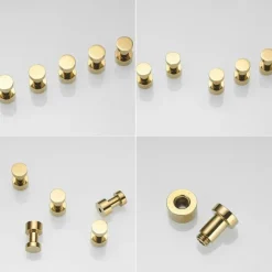 Wall Hooks for Coats,Brass Wall Mounted Bathroom Towel Hooks Robe Hooks 3PCS/5PCS(Golden)