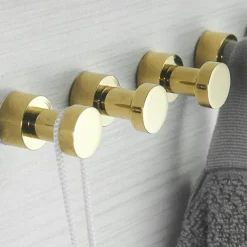 Wall Hooks for Coats,Brass Wall Mounted Bathroom Towel Hooks Robe Hooks 3PCS/5PCS(Golden)