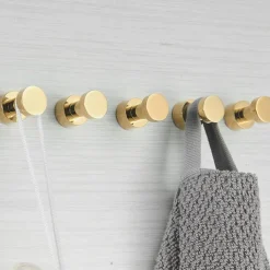 Wall Hooks for Coats,Brass Wall Mounted Bathroom Towel Hooks Robe Hooks 3PCS/5PCS(Golden)