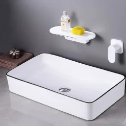 Wall Mount Bathroom Sink Mixer Faucet Brass, Waterfall Basin Taps Wall Mounted Single Handle One Hole Tap with Hot and Cold Hose Black White Electroplated