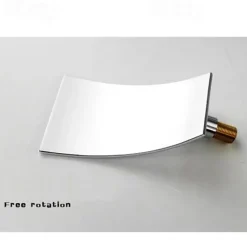 Wall Mount Bathroom Sink Mixer Faucet Chrome, Concealed Washroom Basin Taps Waterfall Spout Single Handle 2 Hole, Rough in Valve Mixer Bathtub Bath Taps