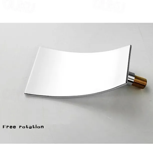 Wall Mount Bathroom Sink Mixer Faucet Chrome, Concealed Washroom Basin Taps Waterfall Spout Single Handle 2 Hole, Rough in Valve Mixer Bathtub Bath Taps