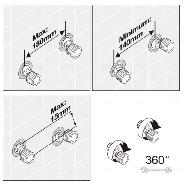 Wall Mount Kitchen Sink Mixer Faucet with Sprayer Kitchen Faucet Stainless Steel Pot Filler Taps, 360 Swivel Polished Black/Chrome Single Handle Mixer Vessel Tap