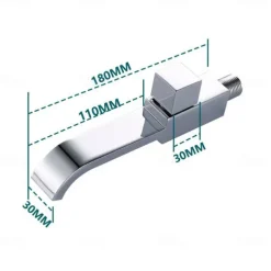 Wall Mounted Bathroom Facuet Cold Water Only, Monobloc Basin Taps Single Hole Brass Washroom Tap