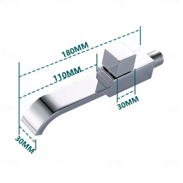 Wall Mounted Bathroom Facuet Cold Water Only, Monobloc Basin Taps Single Hole Brass Washroom Tap