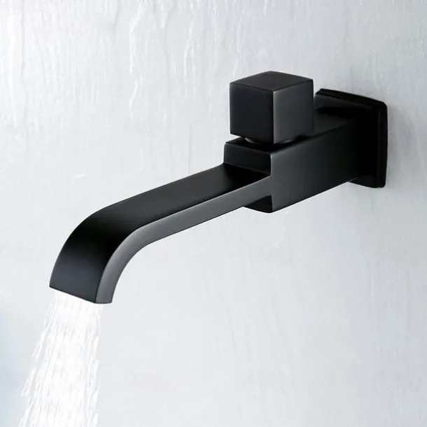 Wall Mounted Bathroom Facuet Cold Water Only, Monobloc Basin Taps Single Hole Brass Washroom Tap