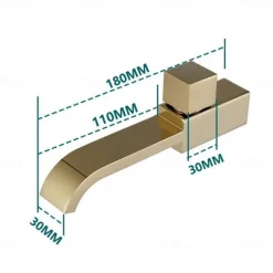 Wall Mounted Bathroom Facuet Cold Water Only, Monobloc Basin Taps Single Hole Brass Washroom Tap