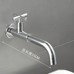 Wall Mounted Bathroom Sink Faucet, Brass Constructed Single Handle One Hole Long Reversible Spout Bath Mixer Taps for Bathroom Sink Tall Vessel, in Black Antique Brass Chrome Silver