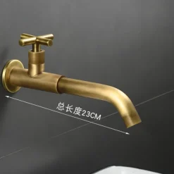 Wall Mounted Bathroom Sink Faucet, Brass Constructed Single Handle One Hole Long Reversible Spout Bath Mixer Taps for Bathroom Sink Tall Vessel, in Black Antique Brass Chrome Silver