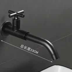 Wall Mounted Bathroom Sink Faucet, Brass Constructed Single Handle One Hole Long Reversible Spout Bath Mixer Taps for Bathroom Sink Tall Vessel, in Black Antique Brass Chrome Silver