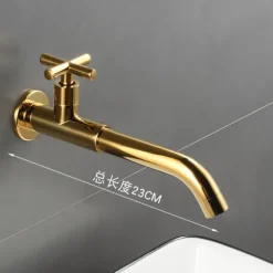Wall Mounted Bathroom Sink Faucet, Brass Constructed Single Handle One Hole Long Reversible Spout Bath Mixer Taps for Bathroom Sink Tall Vessel, in Black Antique Brass Chrome Silver