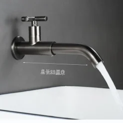 Wall Mounted Bathroom Sink Faucet, Brass Constructed Single Handle One Hole Long Reversible Spout Bath Mixer Taps for Bathroom Sink Tall Vessel, in Black Antique Brass Chrome Silver