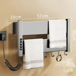 Wall Mounted Electric Towel Warmer with Timer & Temperature Multi-Level Adjustments Hardwired & Plug-in Fast Heating Adorable Contemporary Modern Aluminum 1PC