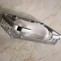 Wall Mounted Soap Holder Chrome,Soap Dish for Shower Wall Chrome-Durable and Sturdy,Easy to Install-Solid Brass