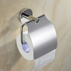 Wall Mounted Stainless Steel Mirror Polished Toilet Paper Holder, 4-Type New Design Creative Contemporary Low-carbon Steel Metal 1pc Bathroom Decor