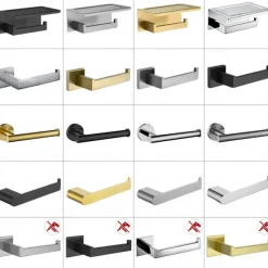 Wall Mounted Stainless Steel Bathroom Toilet Paper Holder,New Design Self-adhesive Creative Low-carbon Steel Metal Bathroom Decoration 1pc