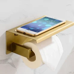 Wall Mounted Stainless Steel Bathroom Toilet Paper Holder,New Design Self-adhesive Creative Low-carbon Steel Metal Bathroom Decoration 1pc