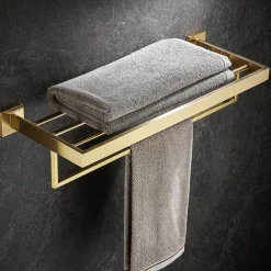 Wall Mounted Towel Bar Bathroom Towel Rail, SUS304 Stainless Steel 60cm Towel Rack Towel Holder, Modern Wall Mounted Clothes Holder Bathroom Towel Hanger