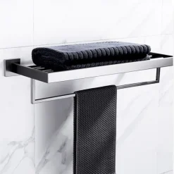 Wall Mounted Towel Bar Bathroom Towel Rail, SUS304 Stainless Steel 60cm Towel Rack Towel Holder, Modern Wall Mounted Clothes Holder Bathroom Towel Hanger