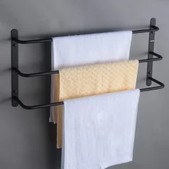 Wall Mounted Towel Rack,Stainless Steel 3-TierTowel Bar Storage Shelf for Bathroom 60cm Towel Holder Towel Rail Towel Hanger
