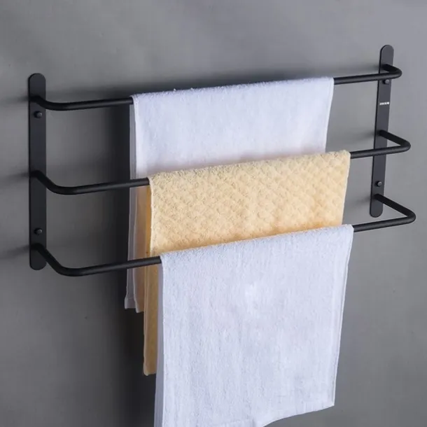 Wall Mounted Towel Rack,Stainless Steel 3-TierTowel Bar Storage Shelf for Bathroom 60cm Towel Holder Towel Rail Towel Hanger