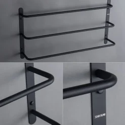 Wall Mounted Towel Rack,Stainless Steel 3-TierTowel Bar Storage Shelf for Bathroom 60cm Towel Holder Towel Rail Towel Hanger
